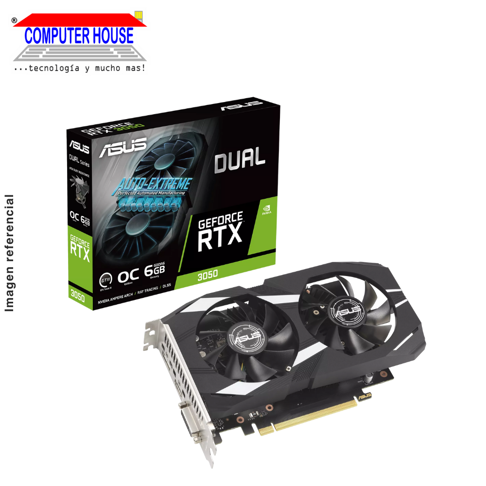 Tarjeta de Video ASUS RTX3050 6GB, Dual GeForce OC Edition GDDR6, PCI-E 4.0, DisplayPort/HDMI/DVI-D, 96-Bits