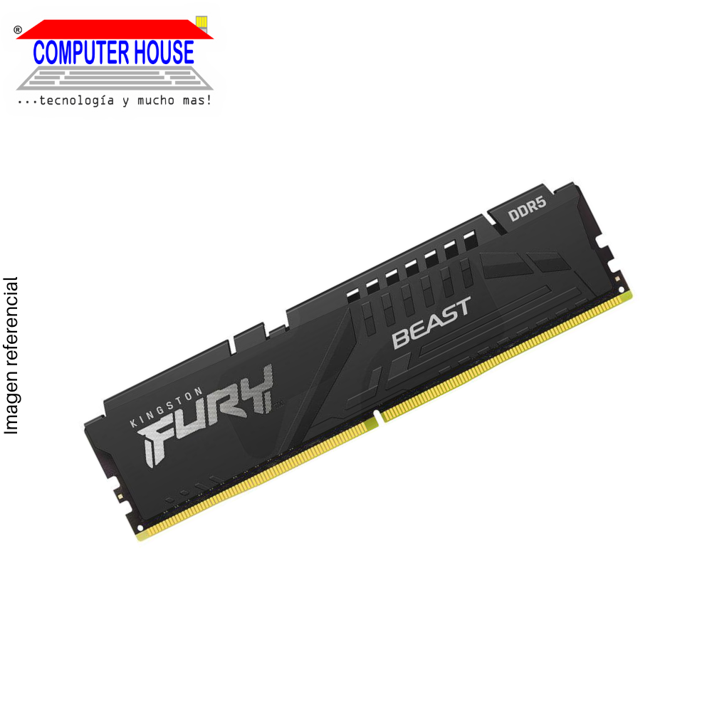 Memoria RAM DDR5 DIMM KINGSTON 16GB, 5200Mhz, Fury Beast.