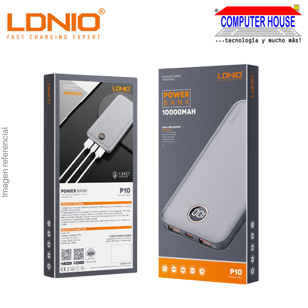 Power Bank LDNIO 10000 mAh P10 10.5W - Gris