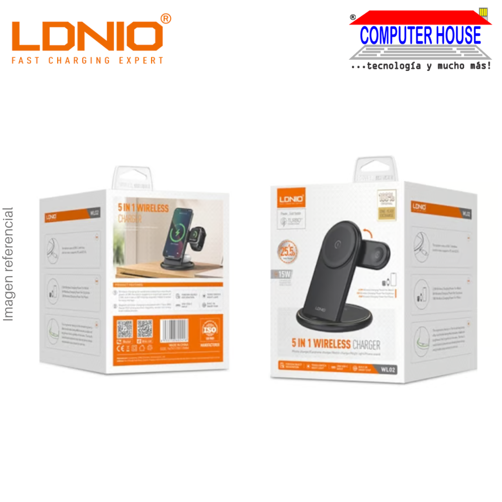 LDNIO WL02 3 in 1 Desktop Wireless Charger, Magnetic Charging.