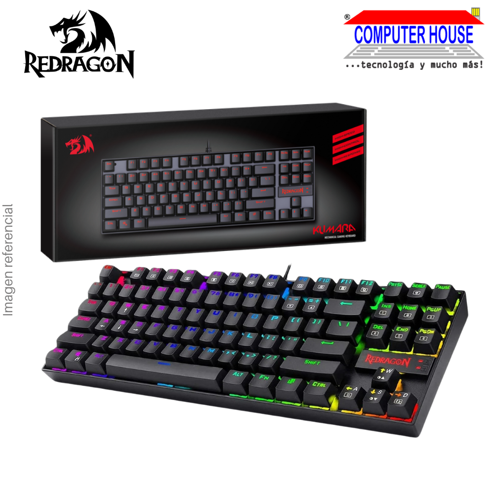 Teclado mecánico REDRAGON K552RGB alámbrico, Switch Red, 80%, español,