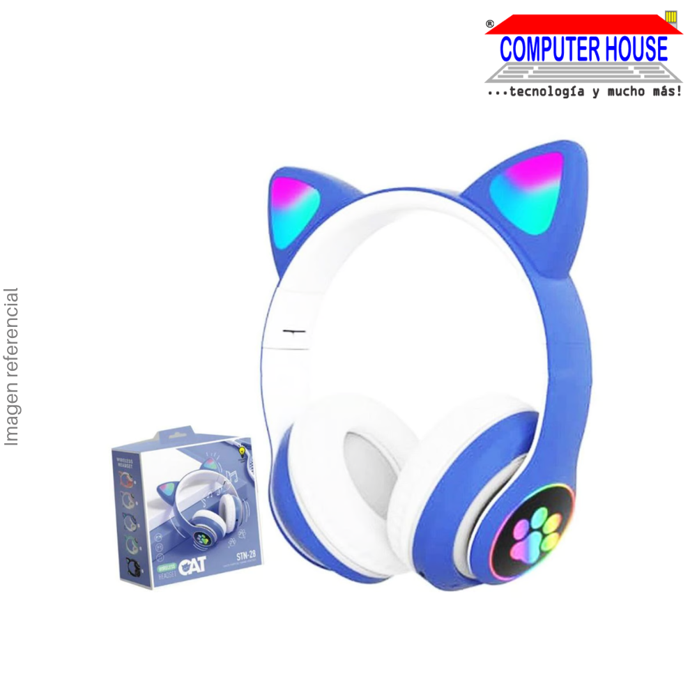 Audífono Inalámbrico STN-28A vincha con diseño orejas de Gato, Bluetooth, Micrófono - Colores