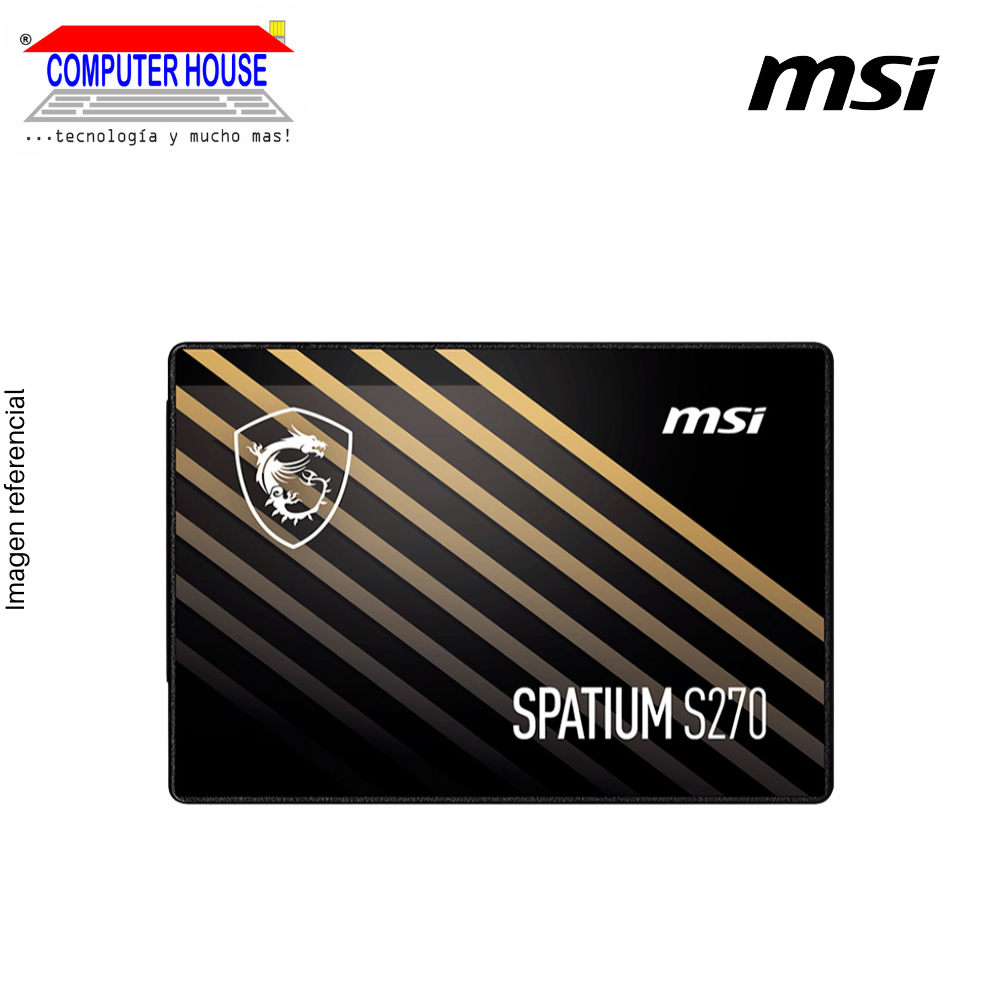 MSI 480GB solid state drive, SPATIUM S270, 2.5" Sata SSD (Maximum read 500MB/s, Maximum write 450MB/s). 