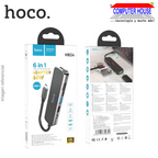 USB HUB Extension 6 in 1 HOCO HB24 Type C to HDMI, USB3.0, USB2.0, SD, TF, PD.