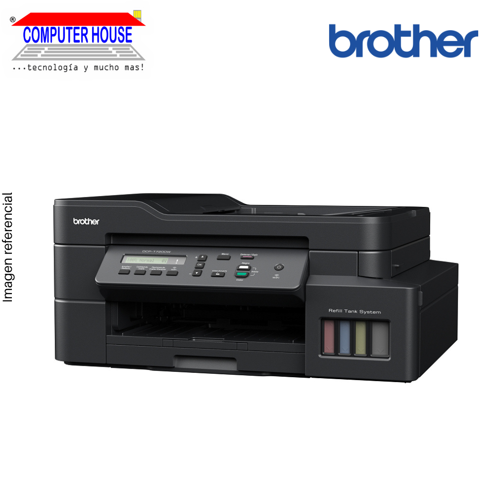 Impresora de tanque de tinta BROTHER DCP-T720W, A4, Multifuncional (imprime, copia y escanea), USB/Wi-Fi/ADF/Duplex.