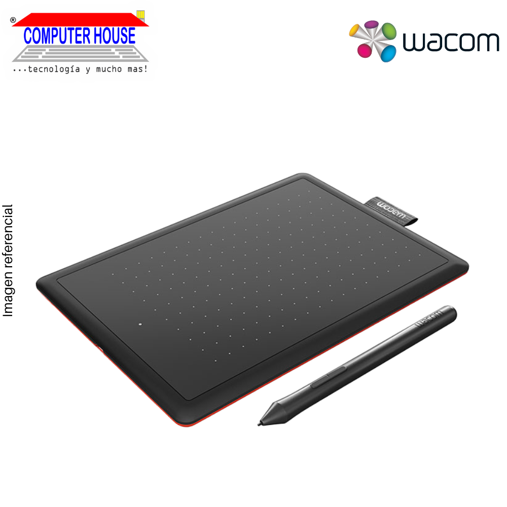 Tableta Gráfica WACOM CTL-472/KSO-B424 One, Small, Red/Black.