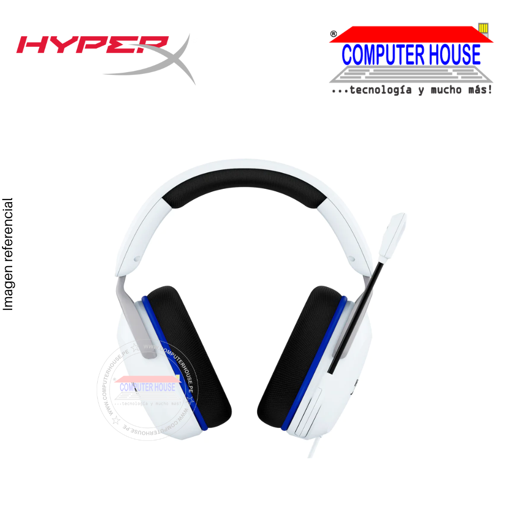 HYPERX Audifonos Cloud Stinger 2 Core alámbrico gamer blanco con micrófono (6H9B5AA)