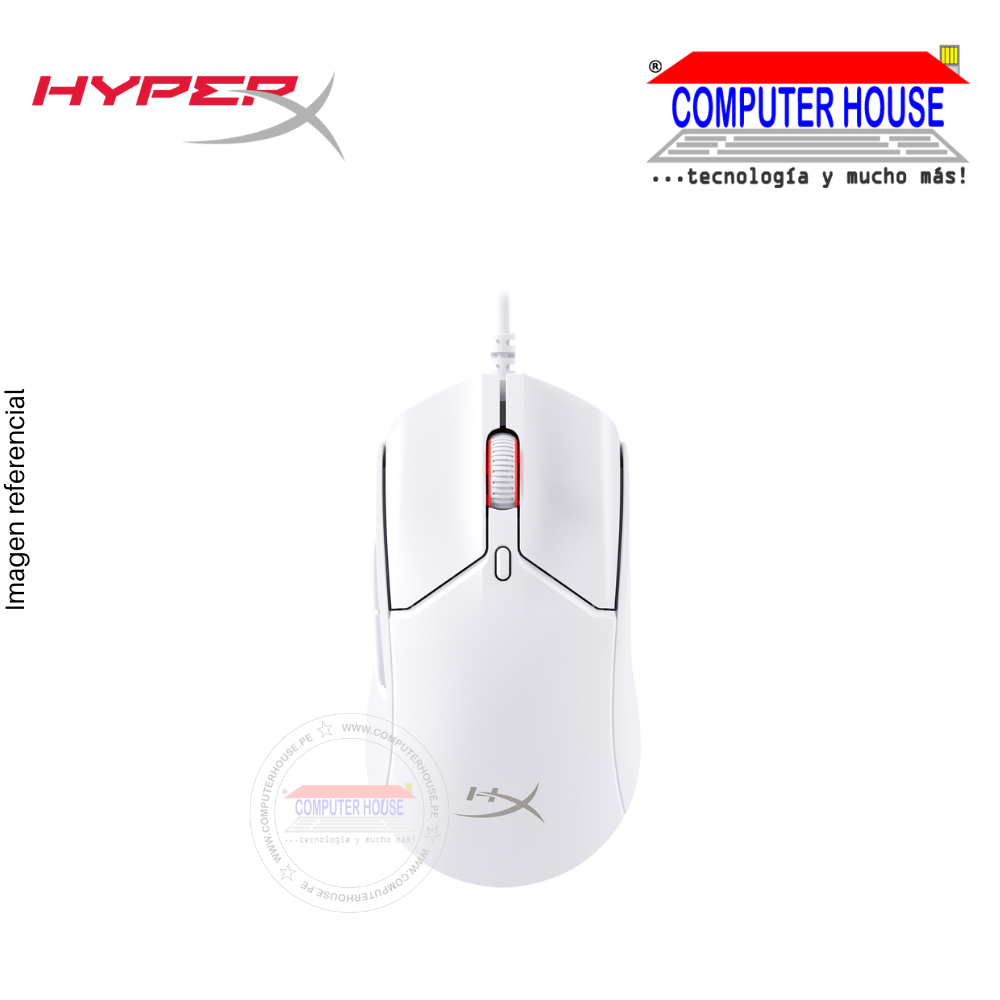 HYPERX mouse gamer Pulsefire Haste 2 26000dpi 2.0 alámbrico conexión USB + 6 botones programables blanco (6N0A8AA)