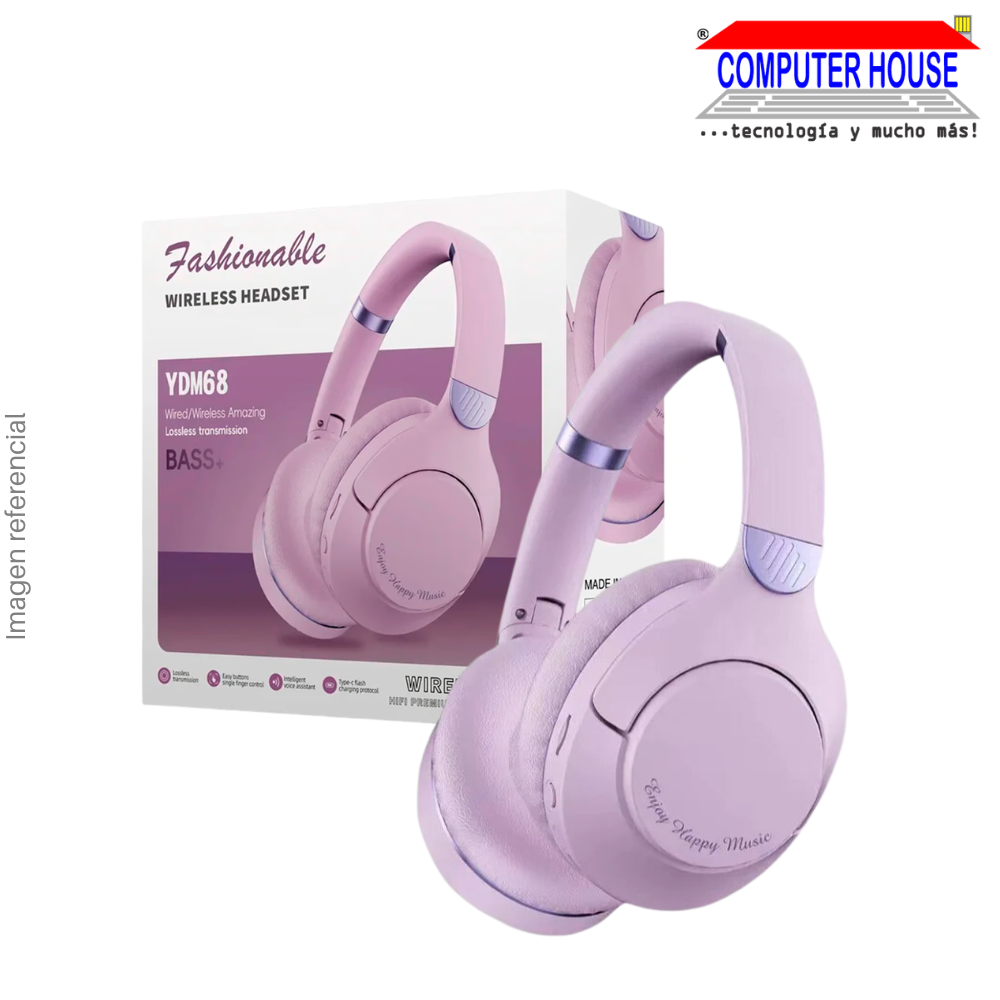 YDM68 Wireless Headphones with Noise Cancelling Headband, Bluetooth, Microphone - Colors 