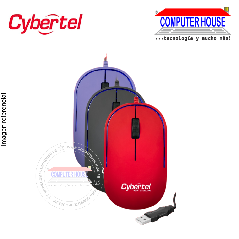 CYBERTEL mouse alámbrico Sterling CYB M311 conexión USB.