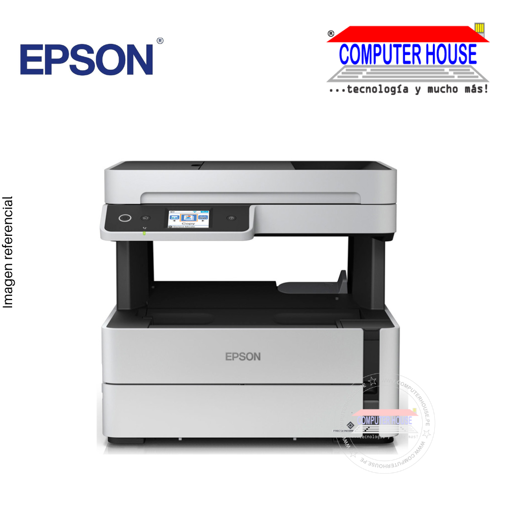 Impresora con Sistema Continuo EPSON M3170, A4, Multifuncional (imprime, copia y escanea), Monocromática, USB/Wi-Fi/LAN/ADF/FAX.
