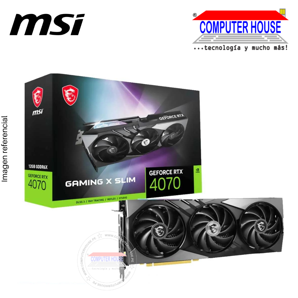 Tarjeta de video MSI GeForce RTX 4070 GAMING X SLIM 12G, 12GB GDDR6X, PCIe Gen 4.0