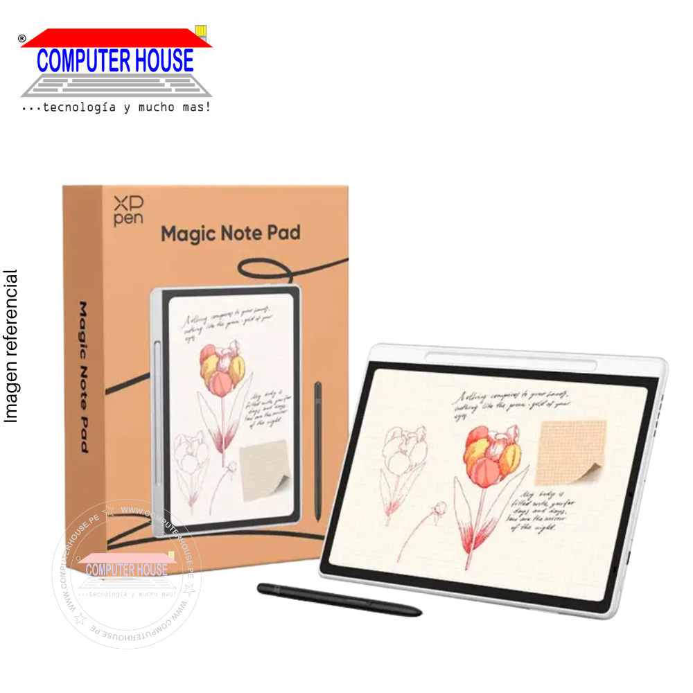Tableta Gráfica XP-Pen Magic Note Pad MNP1095, Pantalla 10.95", 16384 Niveles de Presión, 6GB RAM, 128GB, Android 14, Lápiz X3 Pro Pencil 2, Blanco Plateado.