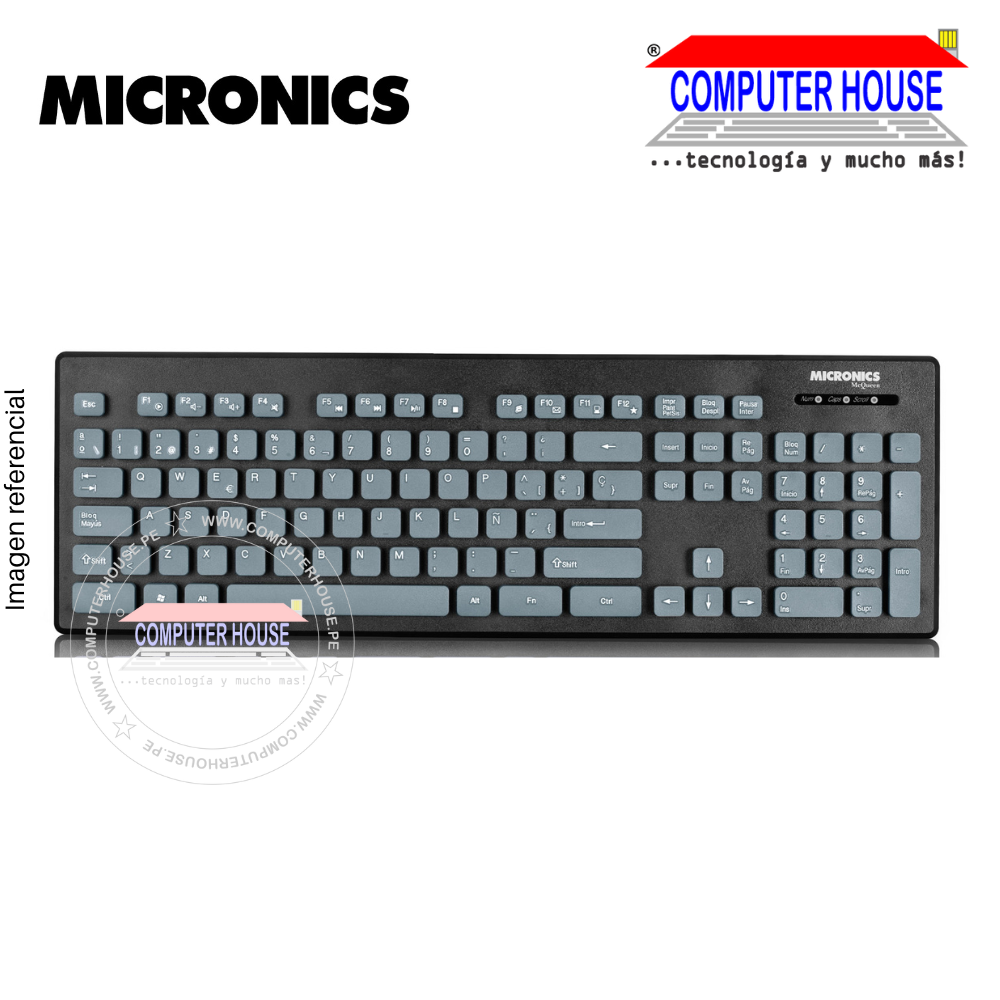 MICRONICS teclado alámbrico Mcqueen MIC K706 multimedia teclas tipo chocolate conexion USB