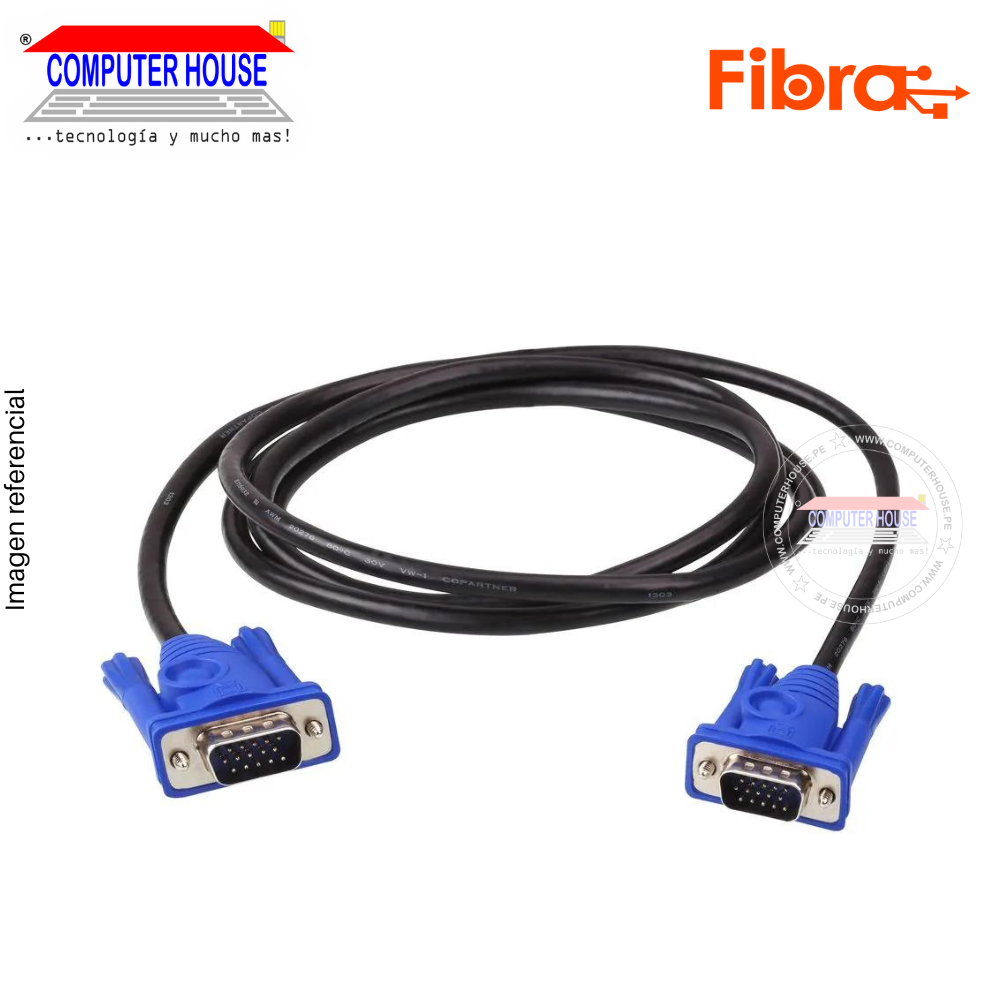 Cable de Video VGA FIBRA, 1.5 metros.