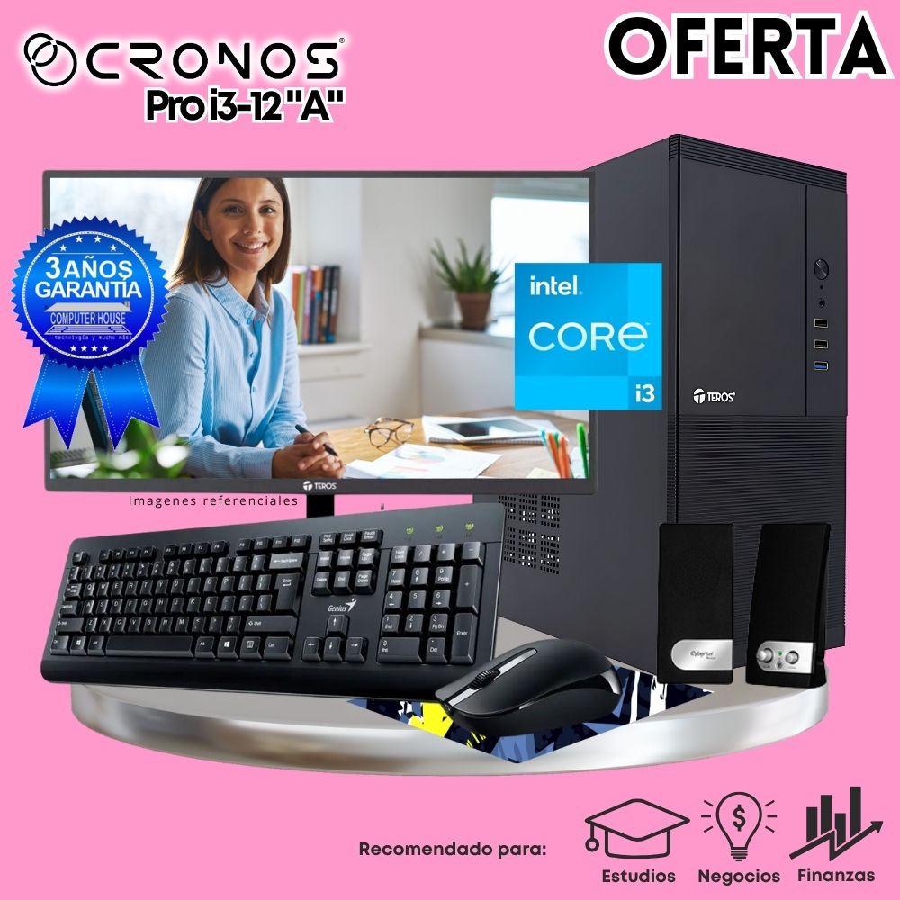 OFFER: CRONOS Atlas i5-12400 PC, 8GB RAM, 500GB SSD, 22″ FHD Monitor, Keyboard + Mouse Kit, Speakers or Headphones.