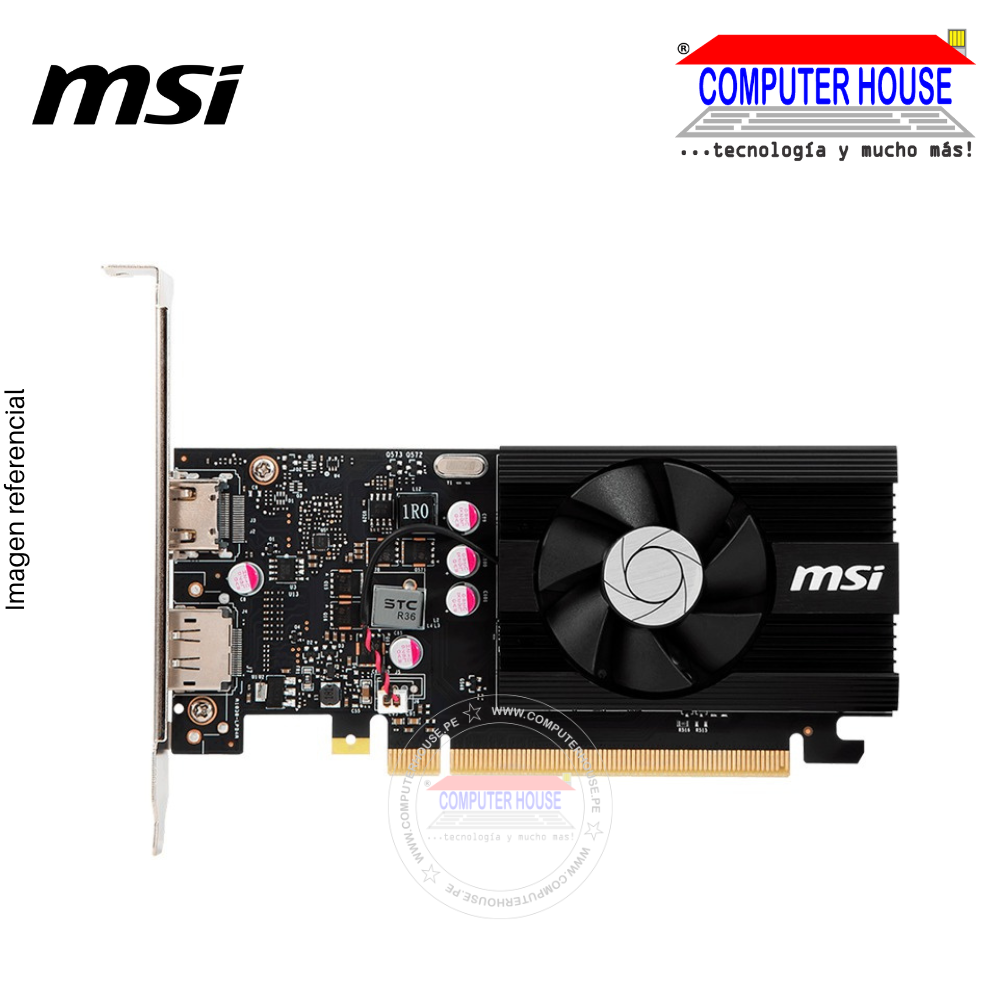 MSI GT1030 4GB Video Card, GDDR4, LP OC, Nvidia GeForce, 1xDisplayPort/1xHDMI, 64-Bits. 