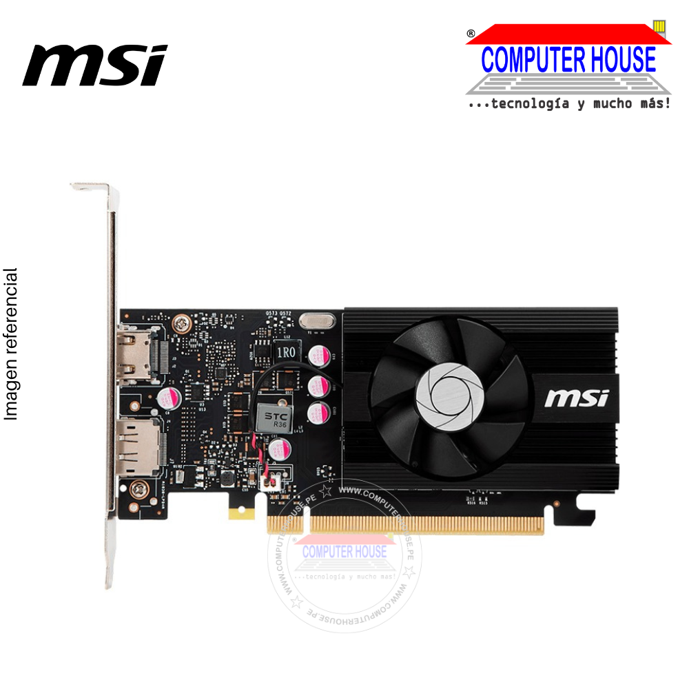 Tarjeta de video MSI GeForce GT 1030 4GD4 LP OC, 4GB DDR4, PCIe Gen 3.0 x16 (Utiliza x4)(VD4GMSGT1030OC4)
