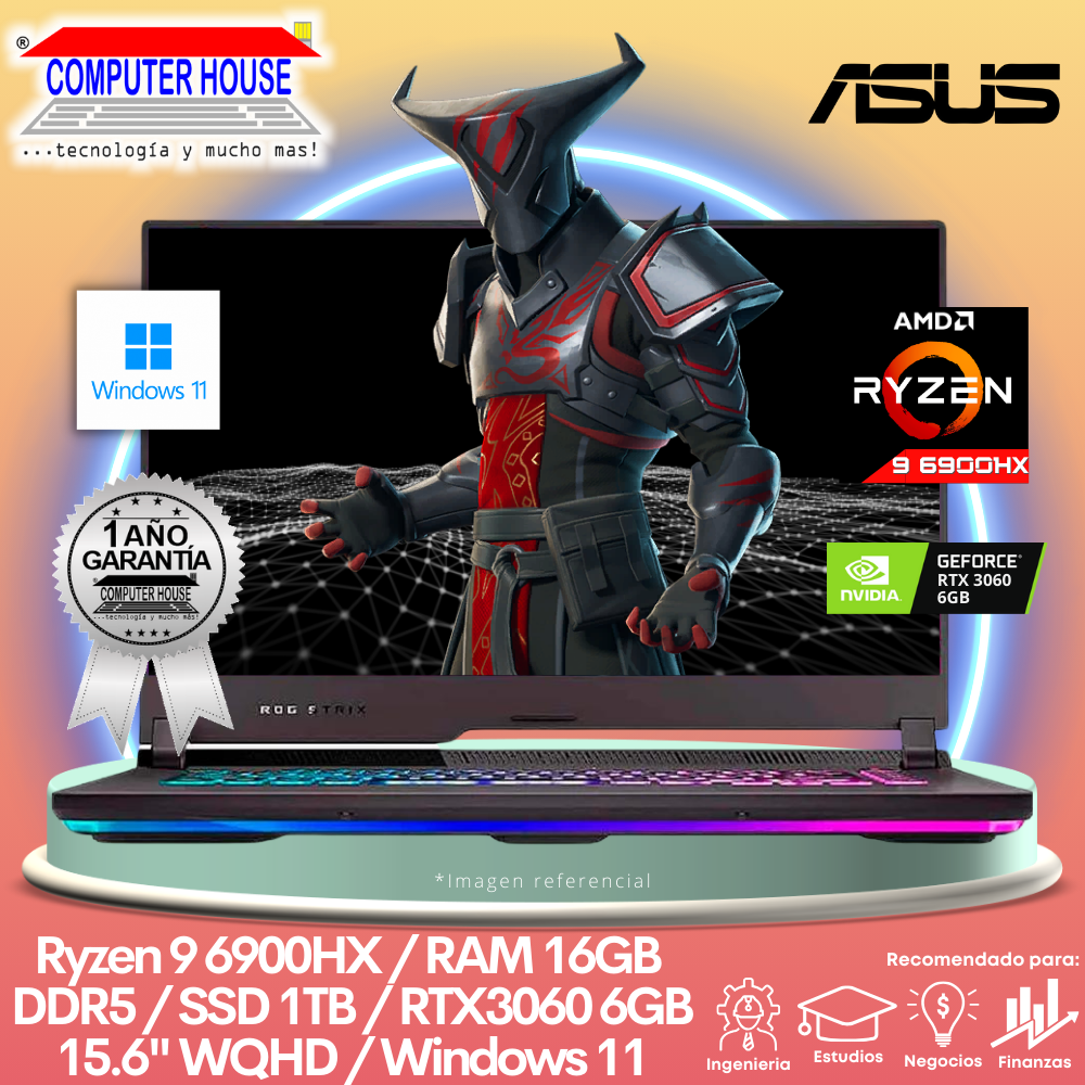 Laptop ASUS ROG Strix G15, Ryzen 9 6900HX, RAM 16GB DDR5, SSD 1TB, 15.6