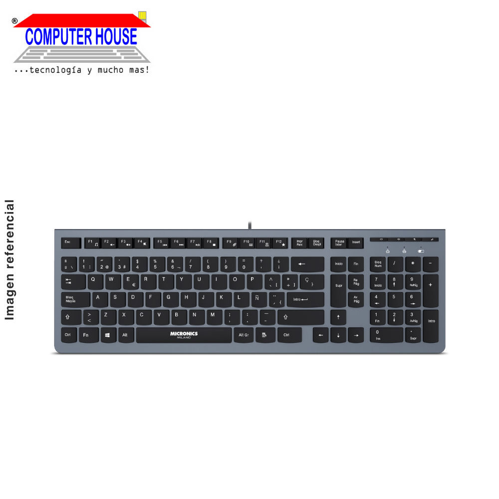 MICRONICS Teclado alámbrico Milano MIC K704x, USB.