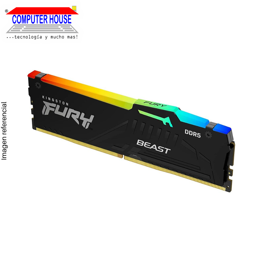 Memoria RAM DDR5 DIMM KINGSTON 8GB, 5200Mhz, RGB.