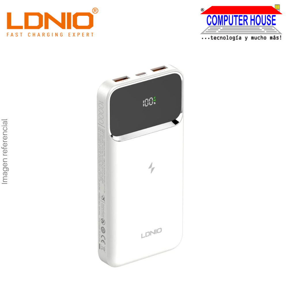 Power Bank LDNIO 10000 mAh PQ11 Wireless Charging 15W - White