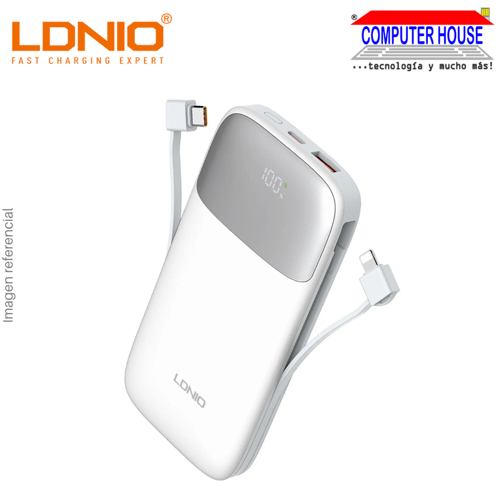 Power Bank LDNIO 10000 mAh PQ19 Fast Charge 22.5W - White