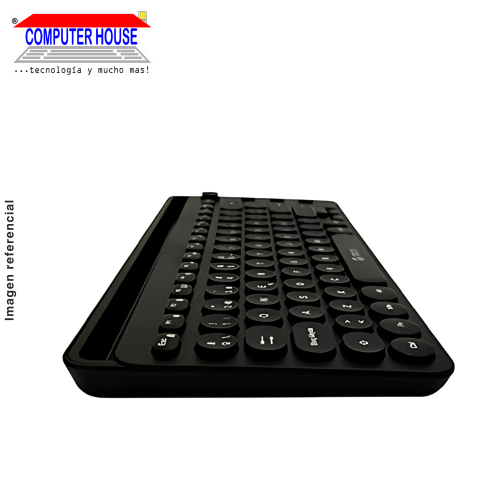 Teclado inalámbrico TEROS TE-4064, Negro, Conexión USB/Bluetooth, Recargable