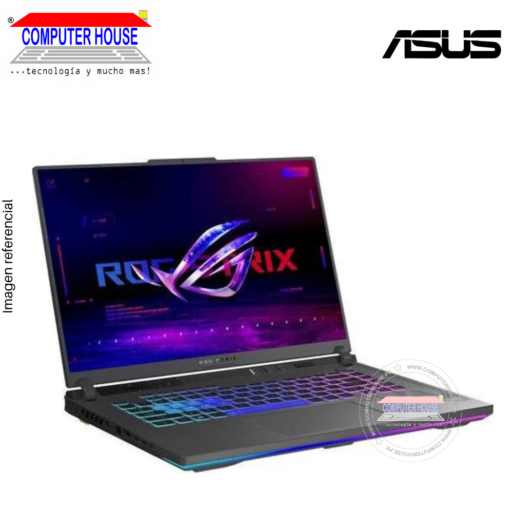 Laptop ASUS StrixScar, Core i9-14900HX, RAM 32GB DDR5, SSD 1TB, Video RTX4060 8GB, 16″ QHD 240Hz, Teclado en Inglés, Windows 11.