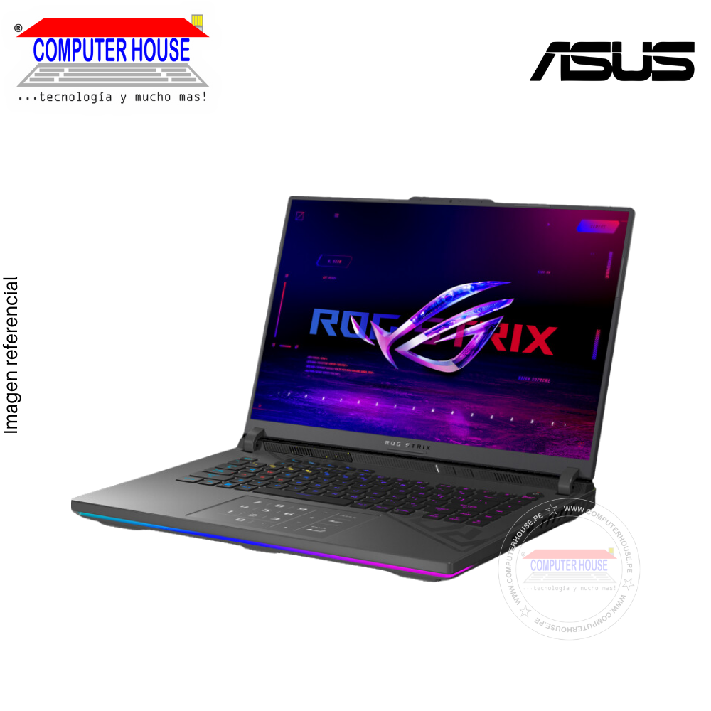 Laptop ASUS StrixScar, Core i9-13980HX, RAM 32GB DDR5, SSD 1TB, Video RTX4060 8GB, 16" FHD 165Hz, Teclado en Inglés, Windows 11.