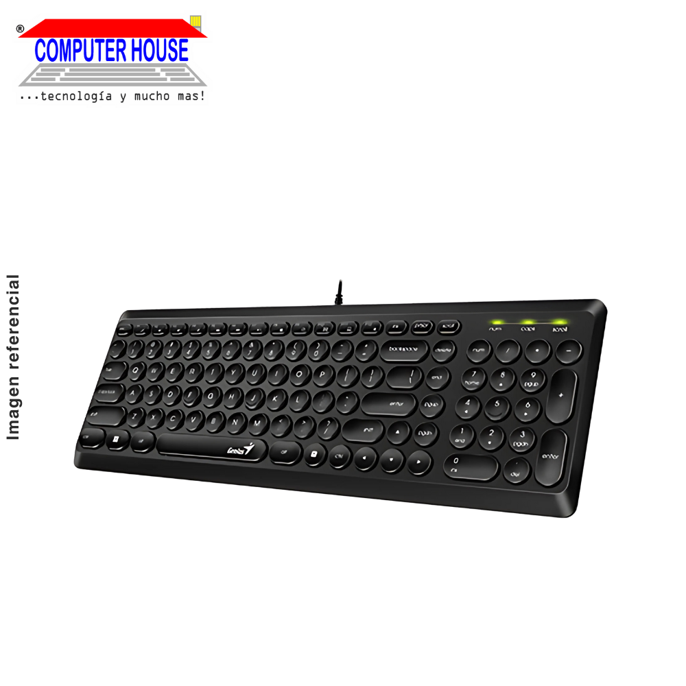 GENIUS SLIMSTAR Q200 wired keyboard (31310020401), Black, USB. 