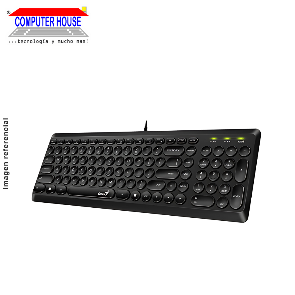 GENIUS Teclado alámbrico SLIMSTAR Q200 (31310020401), Black, USB.