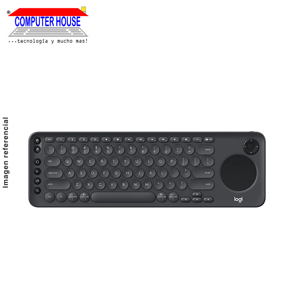 LOGITECH K600 Wireless Keyboard, Black, Bluetooth. 
