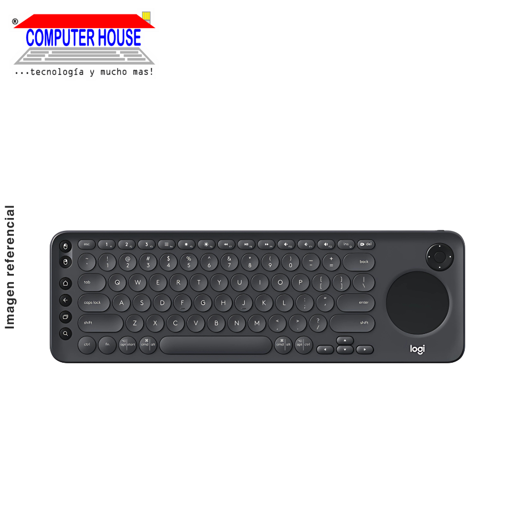 Teclado Inalámbrico LOGITECH K600, Negro, Bluetooth.