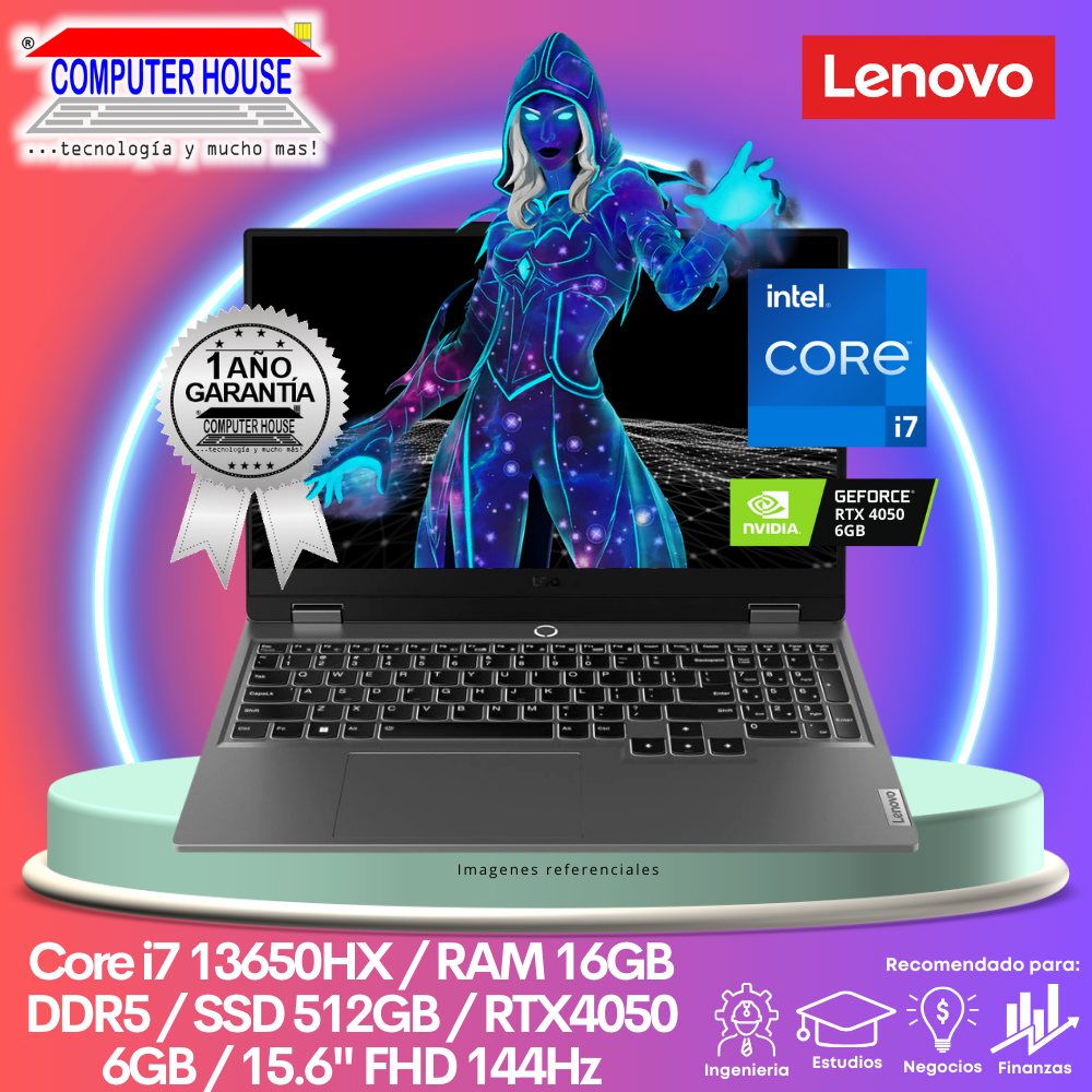 Laptop LENOVO LOQ, Core i7-13650HX, RAM 16GB DDR5, SSD 512GB, 15.6