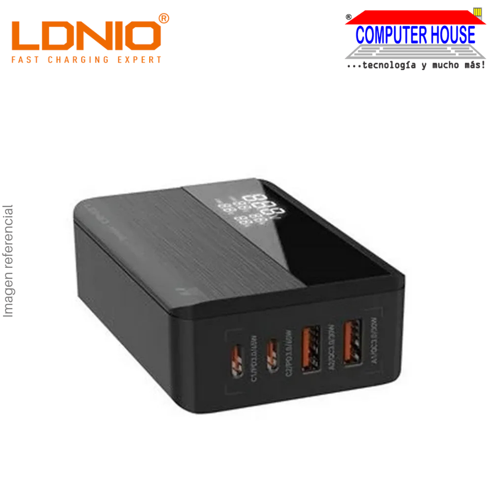 Cargador LDNIO 65W A4808Q 4 PUERTOS QC3.0 TYPE-C USB-C