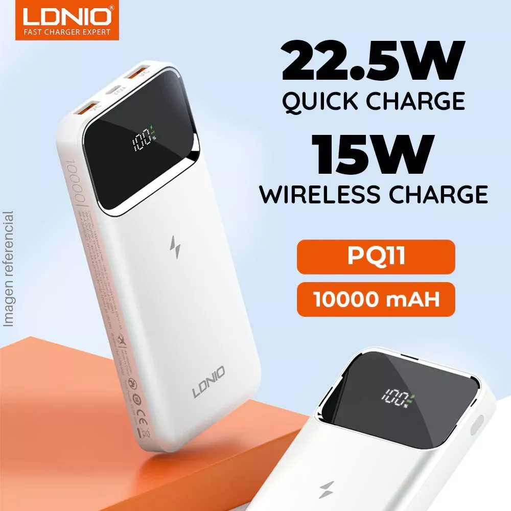 Power Bank LDNIO 10000 mAh PQ11 Wireless Charging 15W - White