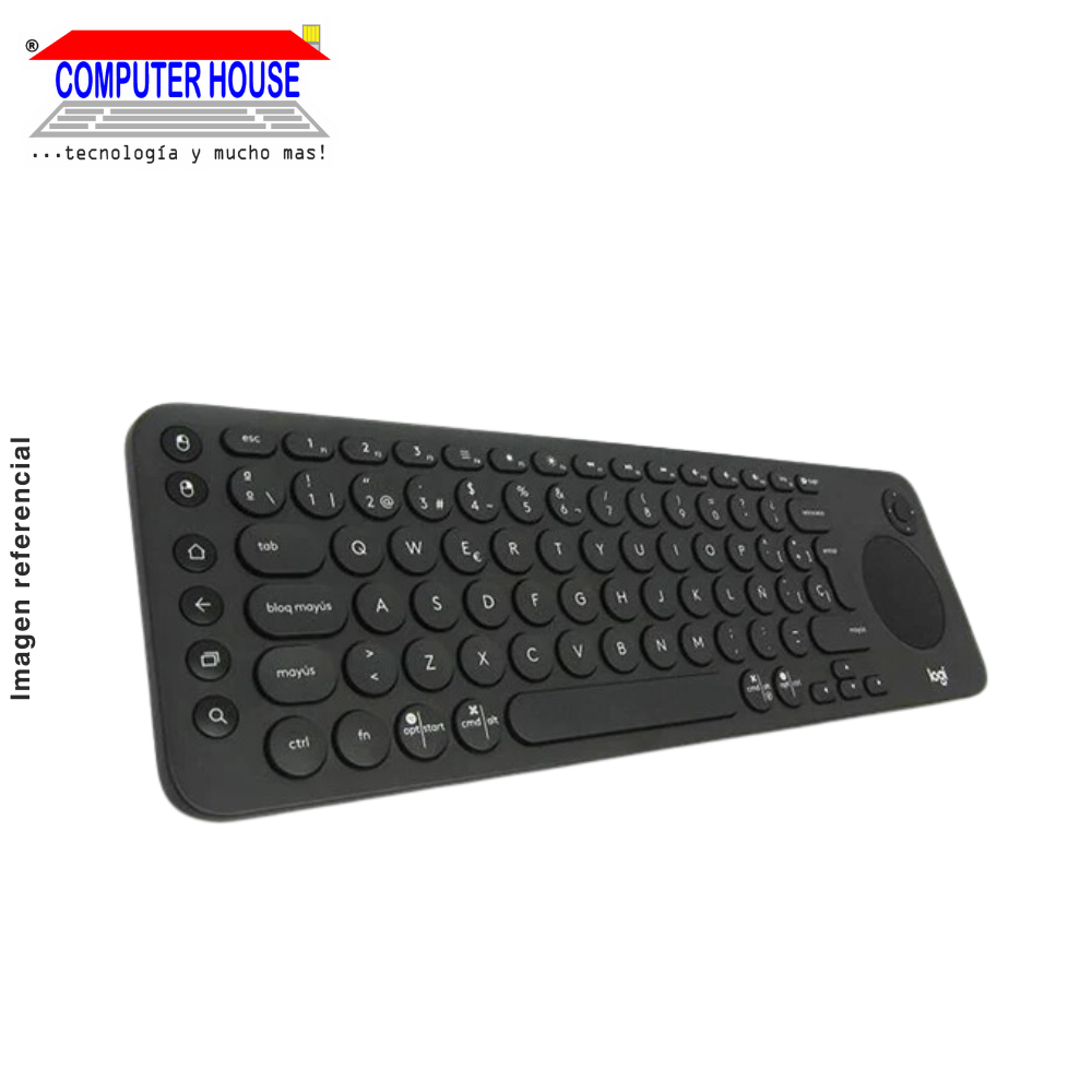 LOGITECH K600 Wireless Keyboard, Black, Bluetooth. 