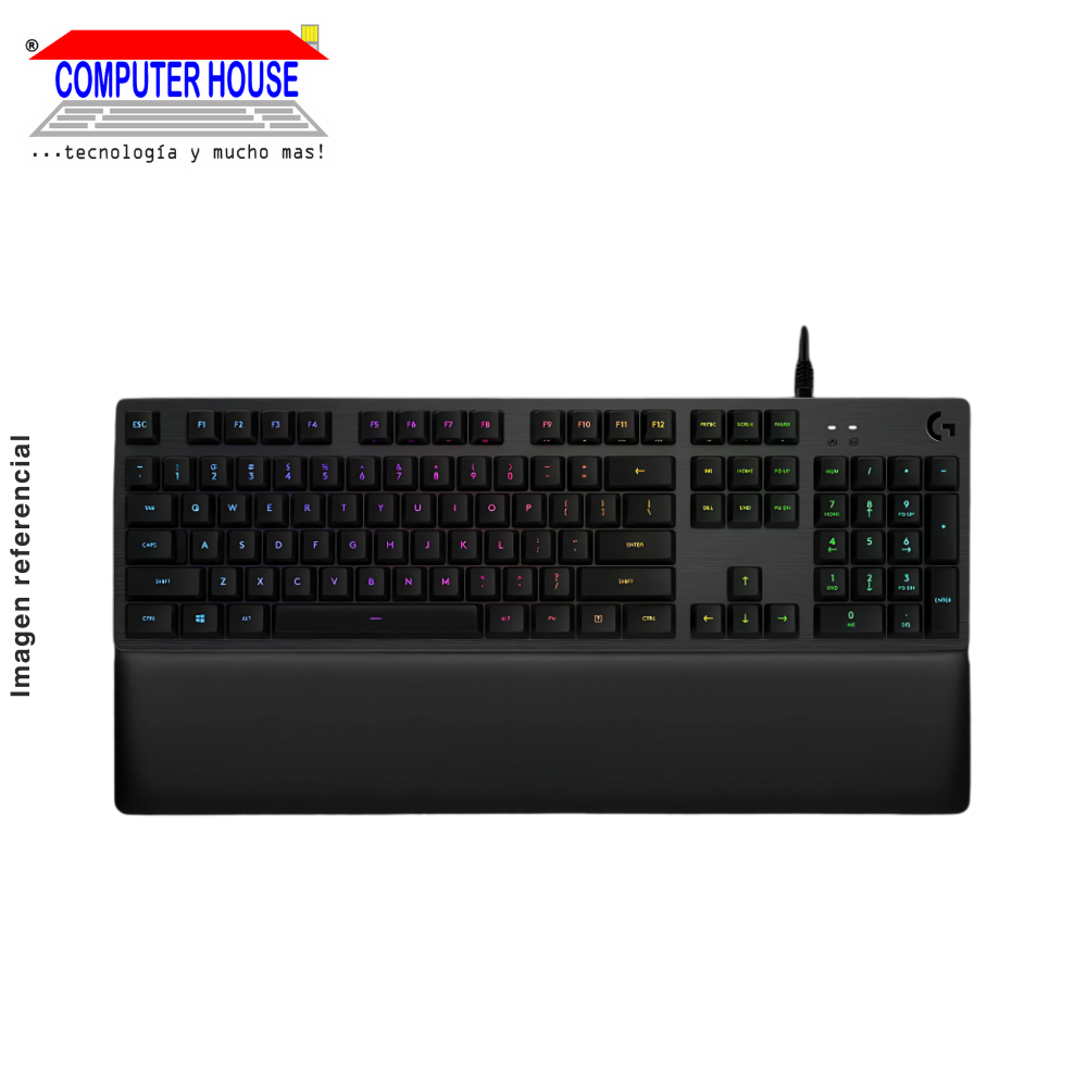 LOGITECH G513 Carbon Mechanical Keyboard, Brown Switch, 100%, RGB Lighting, USB Wired. 