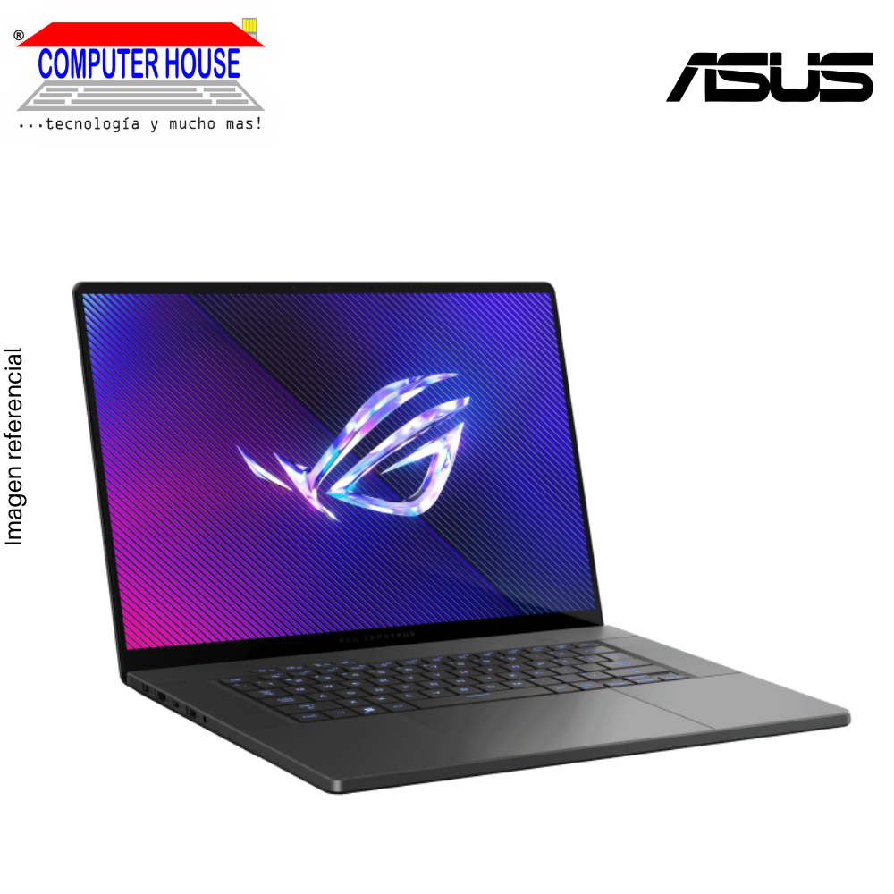 Laptop ASUS Zephyrus G16, Core Ultra 9-185H, RAM 32GB DDR5, SSD 2TB, Video RTX4080 12GB, 16" WQXGA 240Hz, Teclado en Inglés, Windows 11.