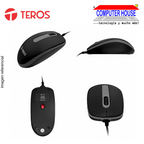 Mouse óptico TEROS TE-1220S, 1000 DPI, USB, 3 botones
