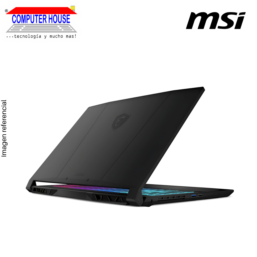 Laptop MSI Katana, Ryzen 7-8845HS, RAM 32GB DDR5, SSD 1TB, Video RTX4070 8GB, 17.3" FHD 144Hz, Teclado en Inglés, Windows 11.