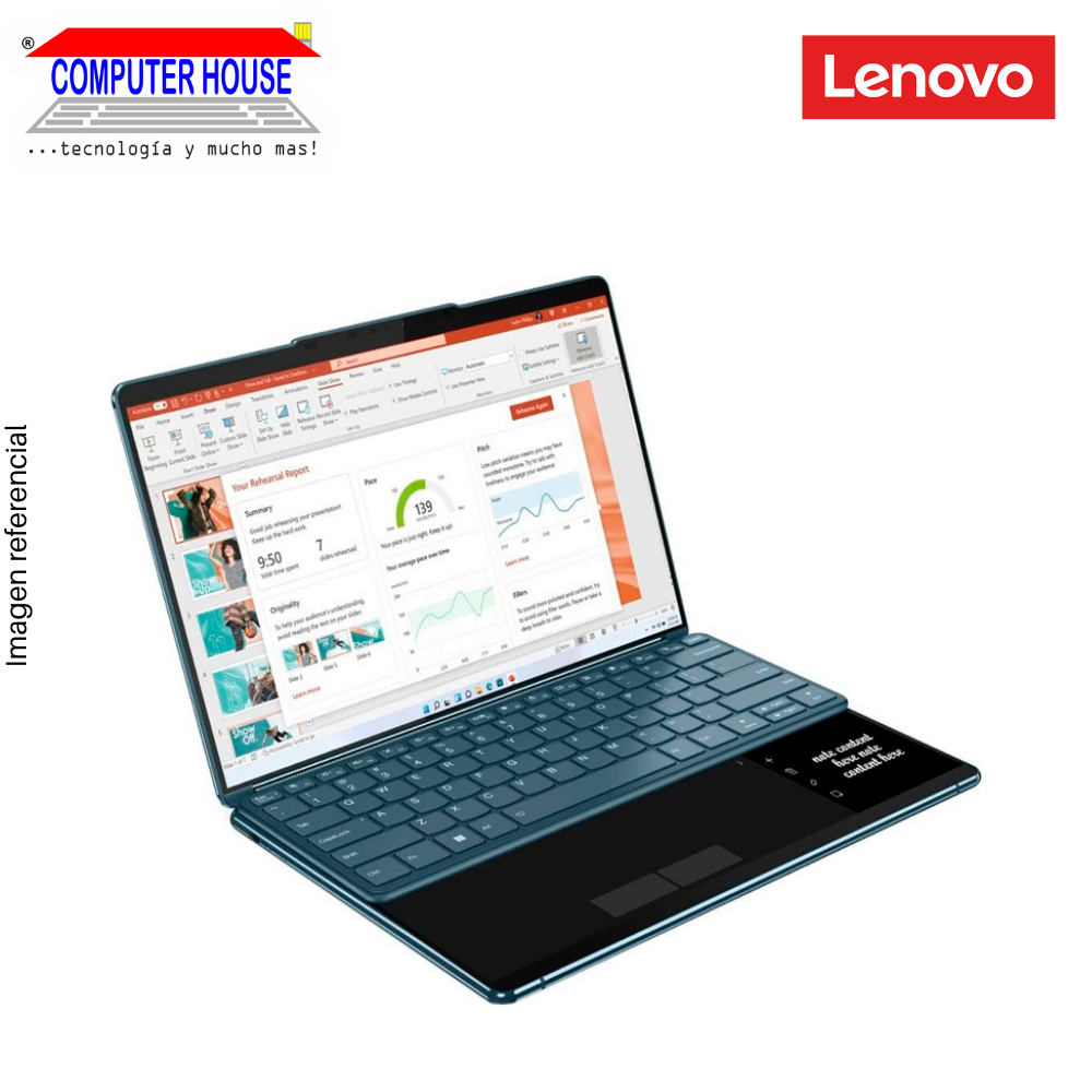 Laptop LENOVO Yoga Book 9, Core i7-1355U, RAM 16GB DDR5, SSD 1TB, 13.3" 2.8K, Pantalla Táctil, Doble Pantalla, Windows 11.