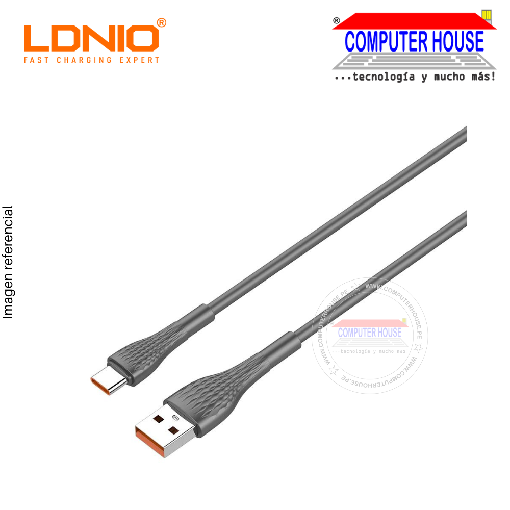 Cable Tipo C LDNIO LS671 carga rápida, 1 metro, 30W.