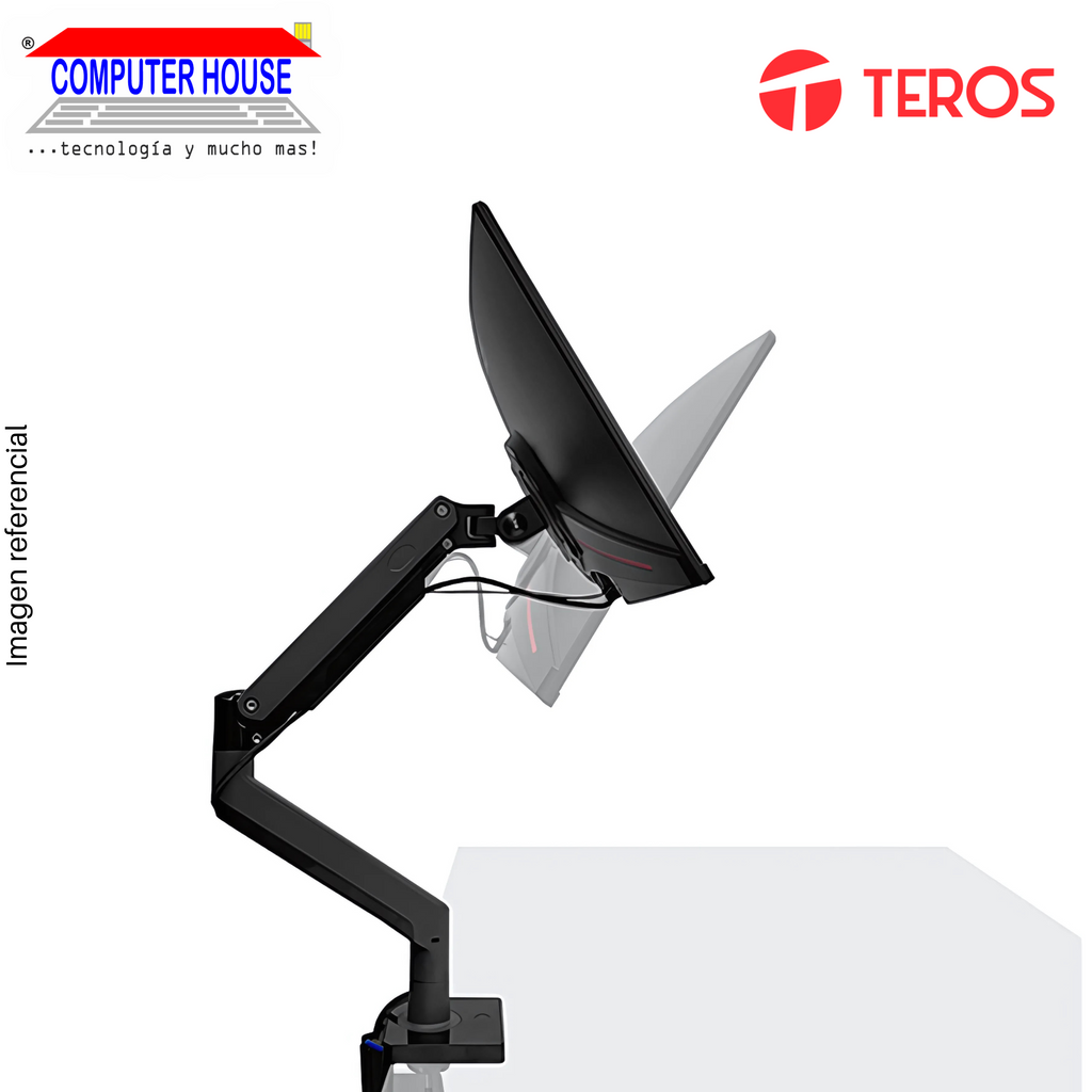 Teros TE-7113 Monitor Rack, Retractable, Sizes 22-35", Vertical and Horizontal Monitor Position, Supports up to 12Kg.