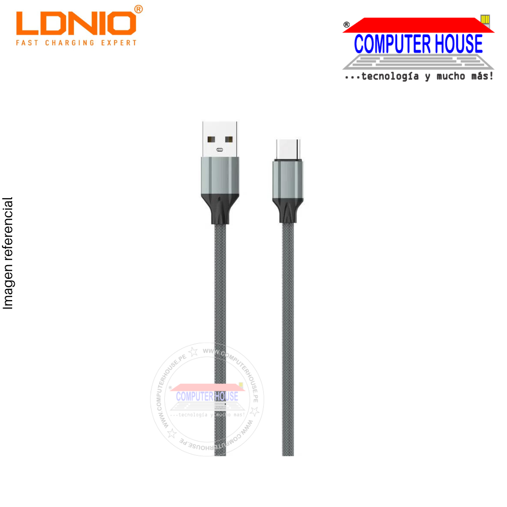LDNIO cable USB a Tipo-C LS441 2.4A con longitud 1 metro.