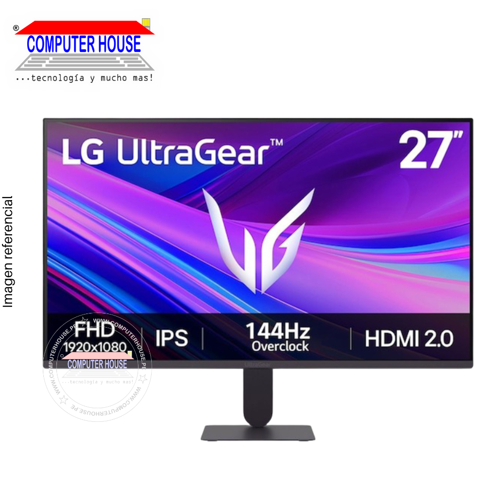 Monitor LG 27" 27G411A-B Plano, 144Hz, 5MS, FHD IPS, sRGB, 1920x1080, HDMIx1/DPx1/HP-Out.
