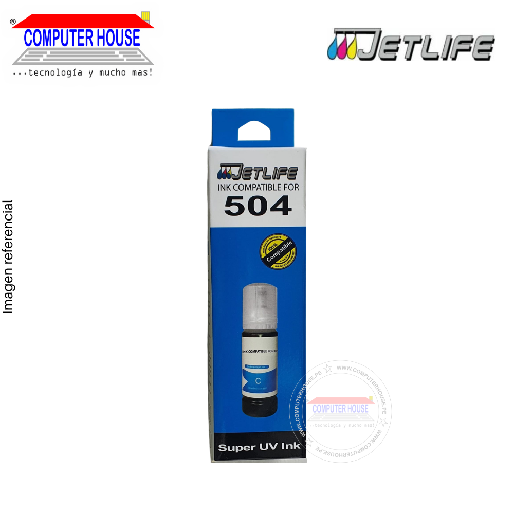 Jetlife ink compatible for 504, Super UV Ink, 70ml, Cyan.