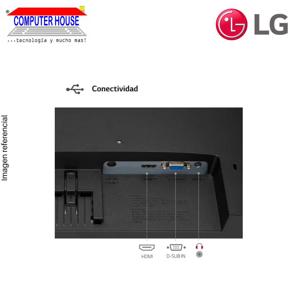 LG 24" 24MR400-W Monitor, Flat, 1920x1080 FHD, 100Hz, 1Ms, 1xHDMI/1xVGA/1xAudio Ports, White. 