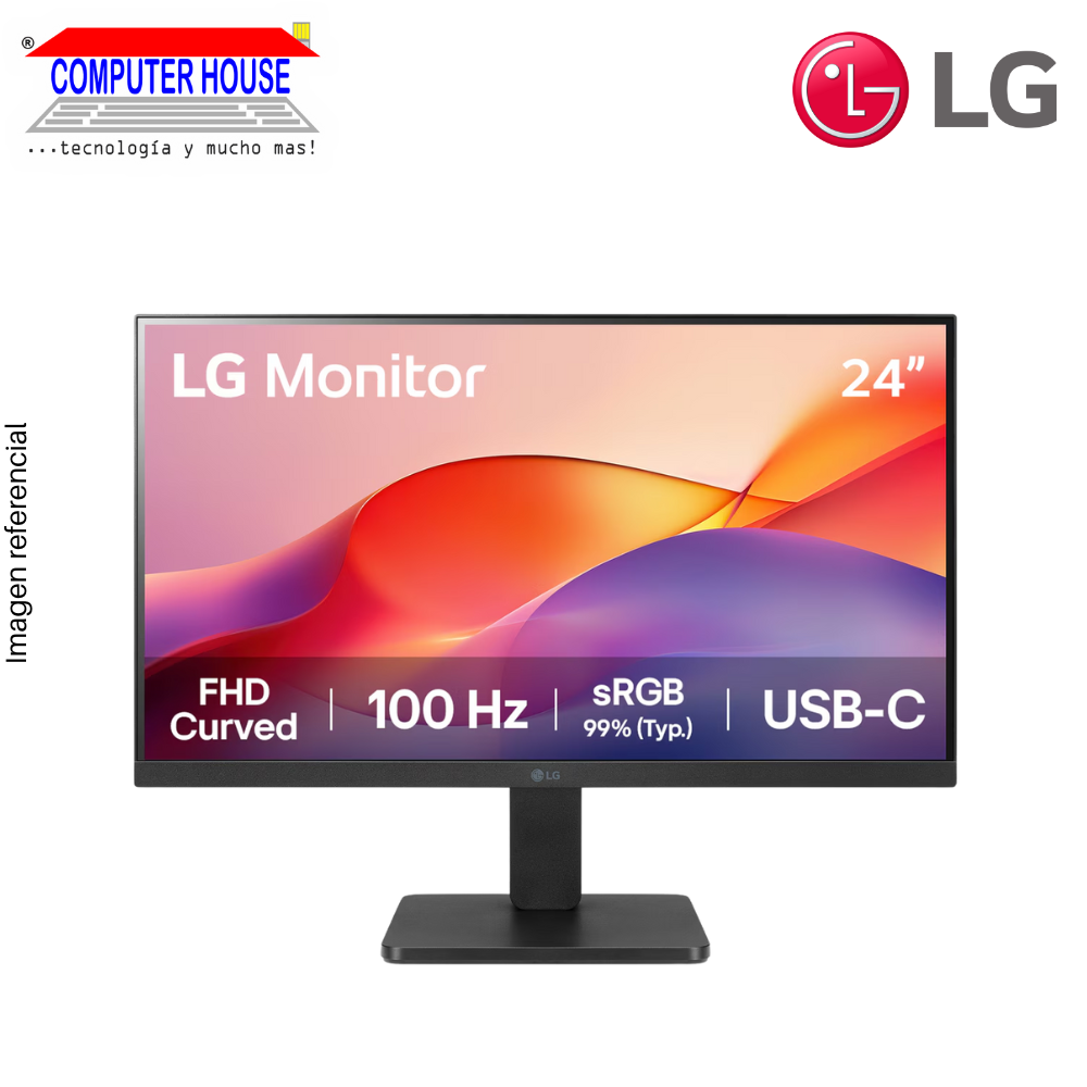 LG 23.5" 24U421A-B Monitor, Curved, FHD, 100Hz, 5ms with USB-C. 